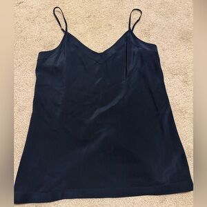 Ann Taylor Navy Satin V-Neck Camisole